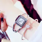 Часы KIMIO женские с квадратным маленьким циферблатом, брендовые модные водонепроницаемые ажурные из нержавеющей стали