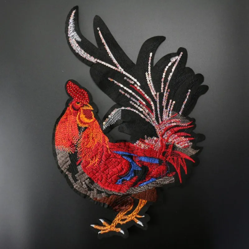 Новинка Обувь с вышивкой в нашивка виде петуха палка ткань Мода Свитер оверсайз