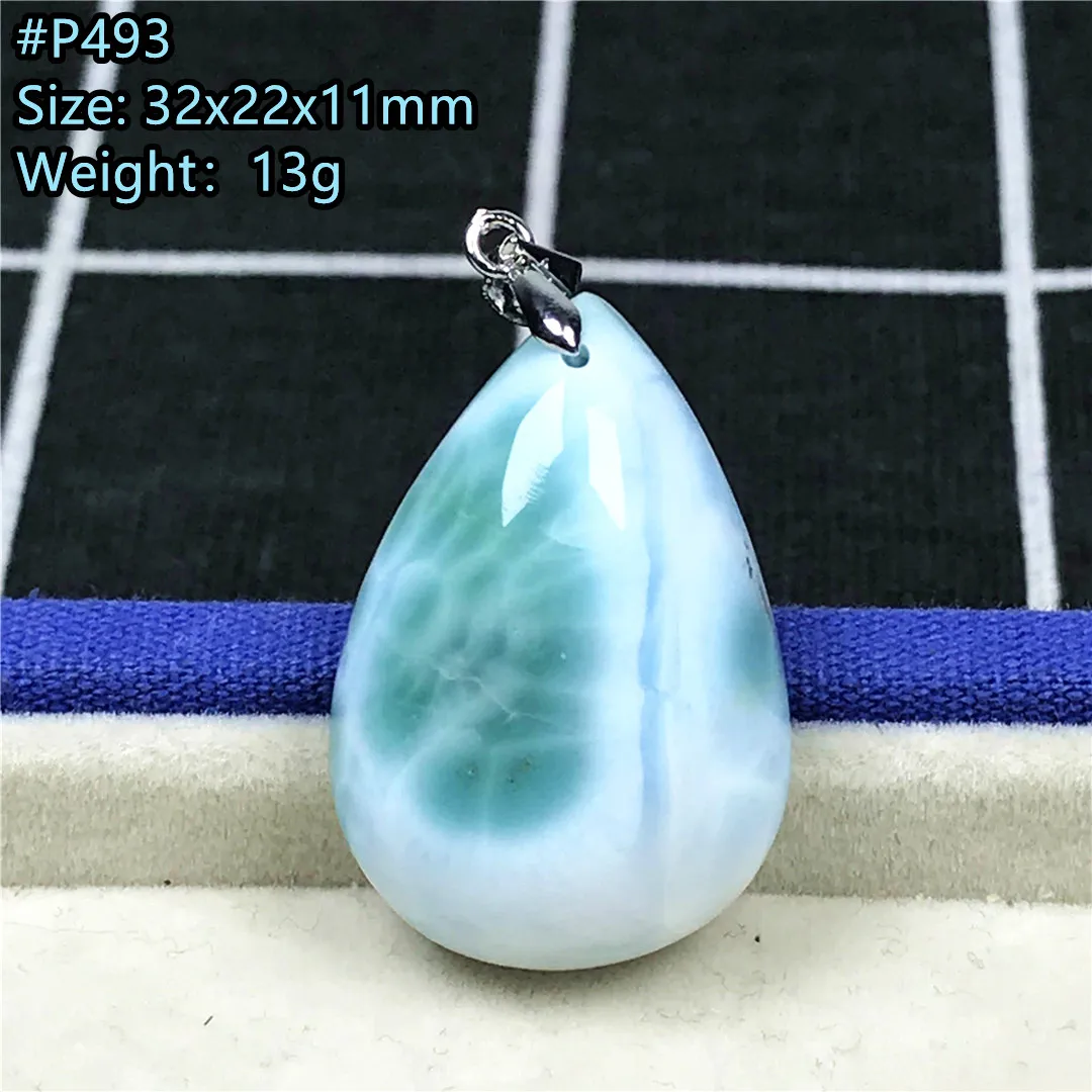 Натуральный Синий Larimar ожерелье кулон ювелирные изделия для женщин и мужчин