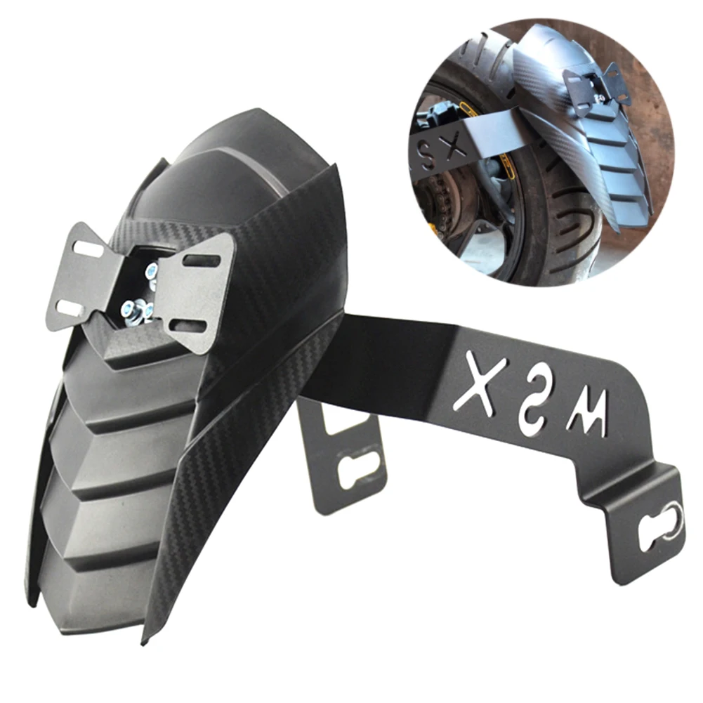 

Rear Wheel Fender Splash Guard Cover Tire Hugger with License Plate Bracket for Honda Grom MSX 125 SF Motorbike - Black