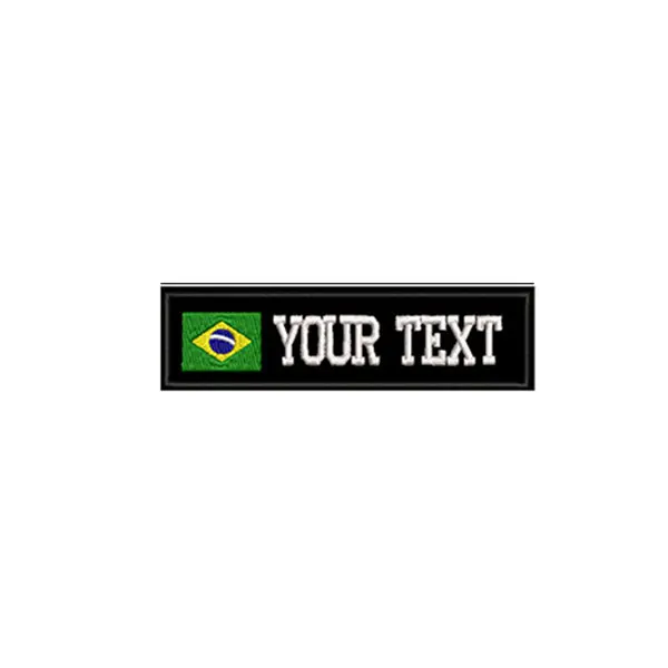 Brazil flag Rectangular 1 line custom Embroidered Name hook onpatch US brazil French UK country flag personalized flag for jacket,bag,coat - Цвет: Brazil flag
