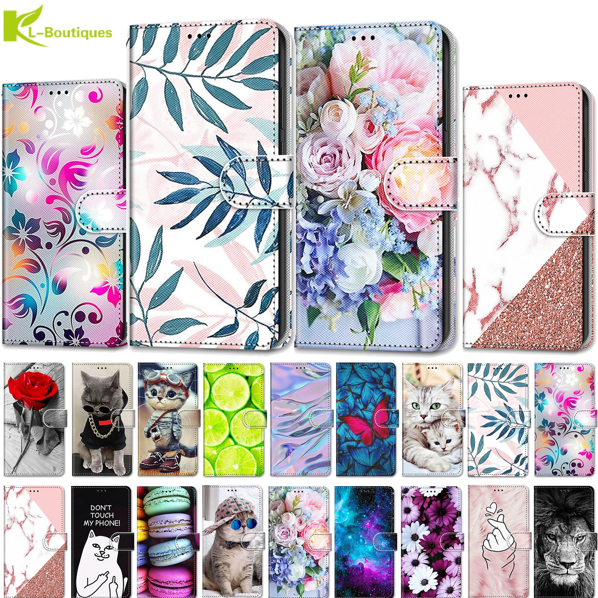 Чехол-книжка для Samsung Galaxy S20 FE S21 Ultra S10 S9 Plus S10E S8 чехол-бумажник с узором Магнитный