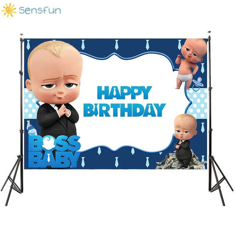 Sensfun Маленький мальчик на день рождения фон для фотосъемки с изображением Boss