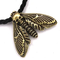 retro skeleton moth pendant necklace cotton rope chain necklace lady gothic high quality jewelry accessories christmas gift