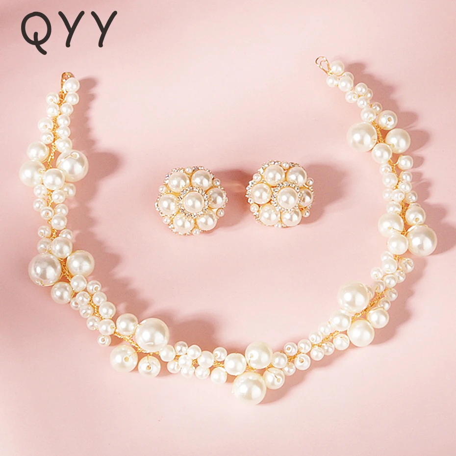 Женские жемчужные повязки на голову ручной работы золотистые стразы украшения