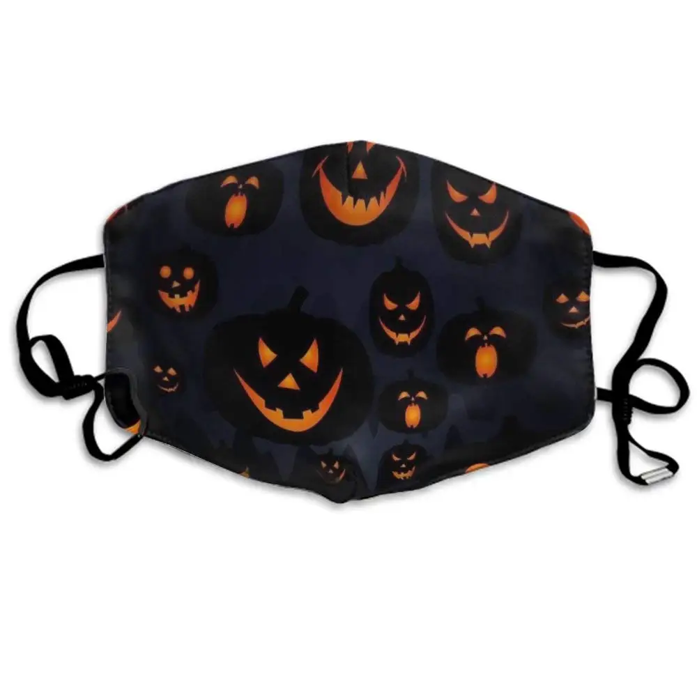 

Unisex Breathable Reusable Halloween Pumpkin Patterns Mouth Mask, Adjustable Earloop Anti Dust Pollution Half Face