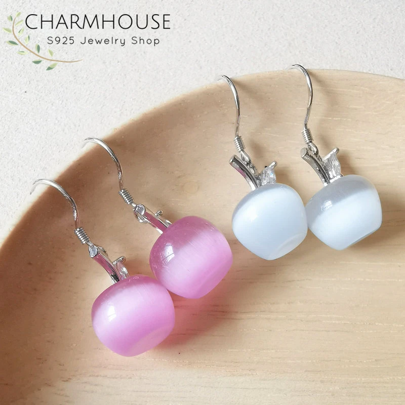Серьги из стерлингового серебра 925 пробы для женщин белые/розовые опаловые