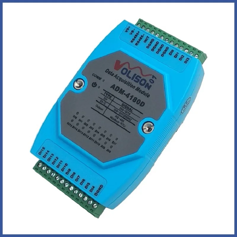 New ADM-4180D 16-channel switch acquisition module 16DI digital input module MODBUS RS485 communication
