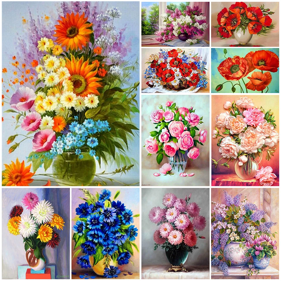 

5d diy diamond painting flower picture cross stitch kit full diamond embroidery rhinestone mosaic art pattern decoration gift