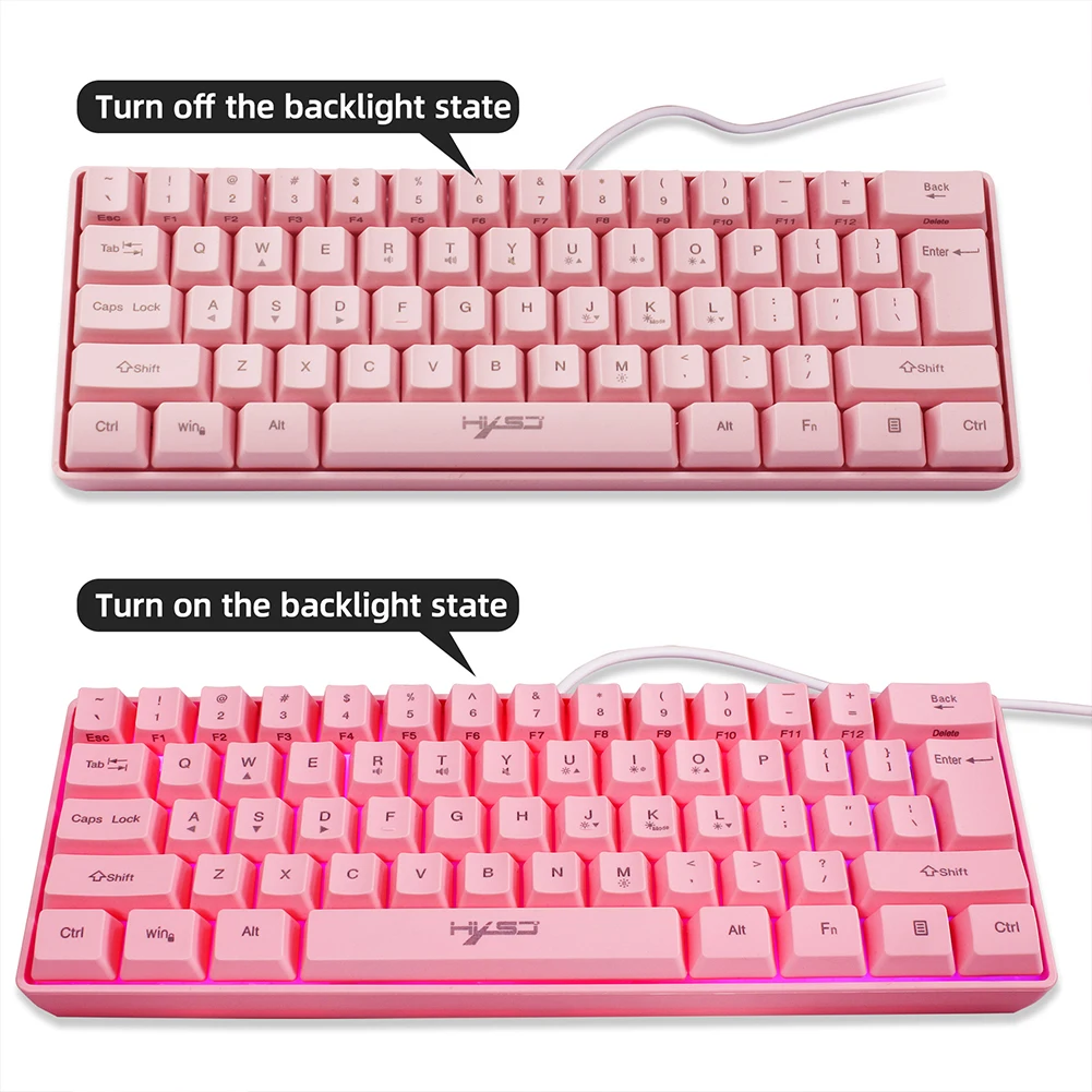 

Wired RGB Backlight For Laptop Ergonomic Gaming Keyboard Computer 61 Keys Gift Anti Ghosting Illuminated Home Multimedia Office