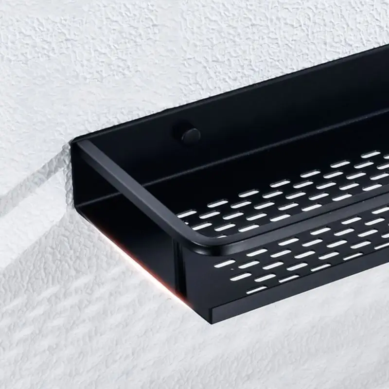 

1PC Wall Mounted Aluminum Storage Rack Bathroom Kitchen Shelf Storage Organizer Punch-free for Shampoo Shower Gel Holder 3 Sizes