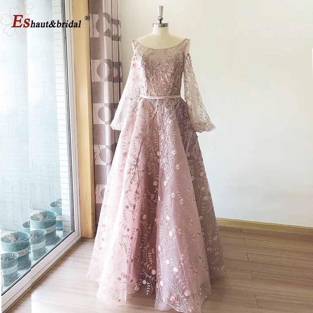 Дубай арабское вечернее платье для женщин 2020 кружевные длинные расклешенные