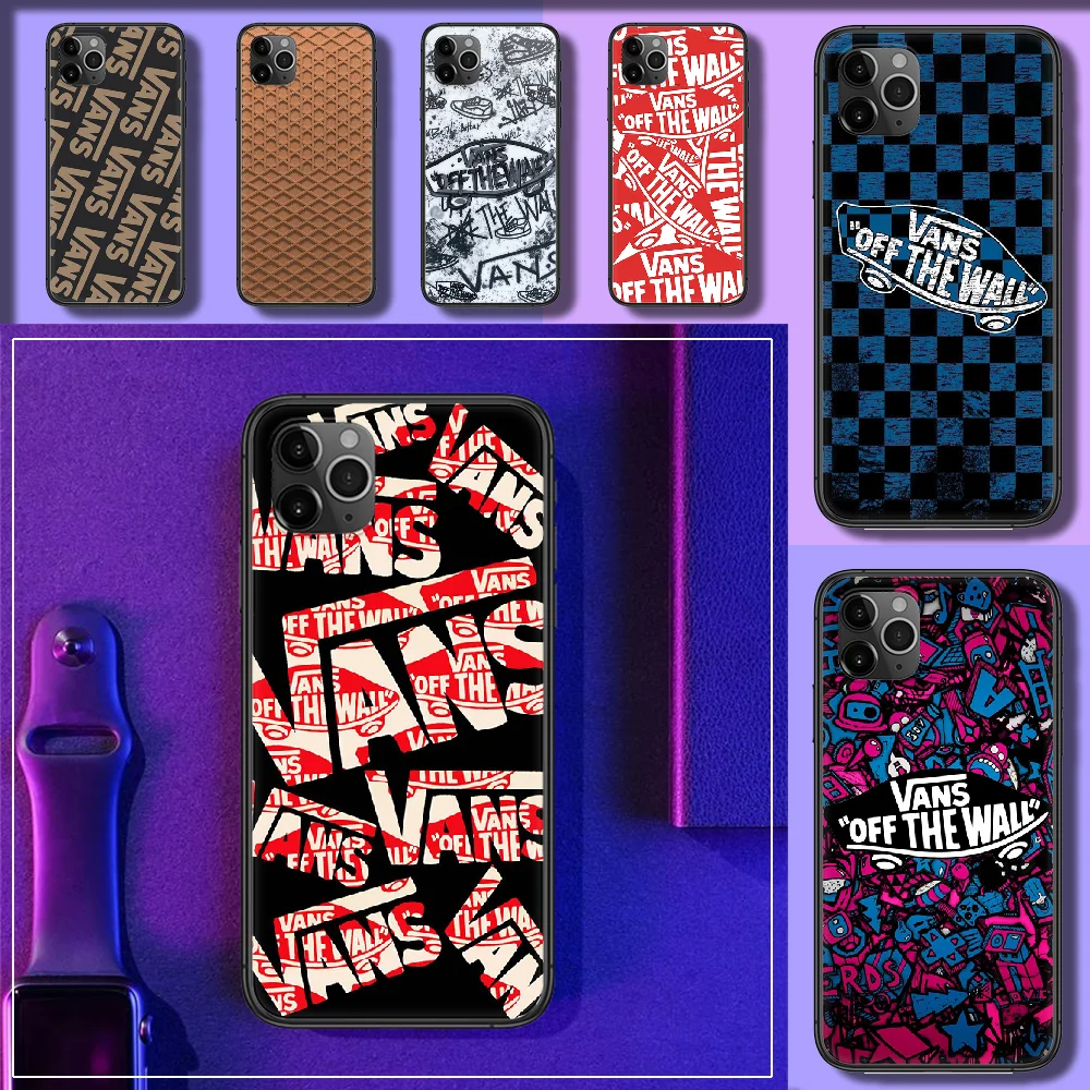 

Street brand vansing Phone Case Cover Hull For iphone 5 5s se 2 6 6s 7 8 12 mini plus X XS XR 11 PRO MAX black silicone hoesjes