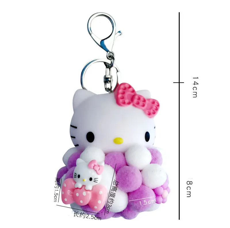 Милый котенок брелок с котом Женская мультяшная сумка KT брелки помпон подвеска