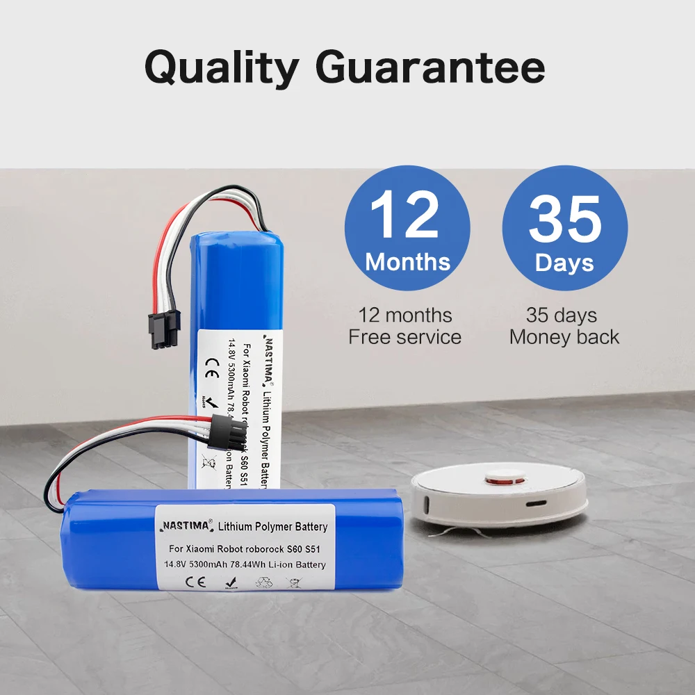 

Rechargeable for Xiaomi mijia robot Battery 14.8V 5300mAh roborock S50 S51 robot vacuum cleaner accessories parts