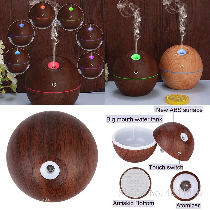 130 мл мини деревянный Электрический увлажнитель воздуха ультразвуковой диффузор