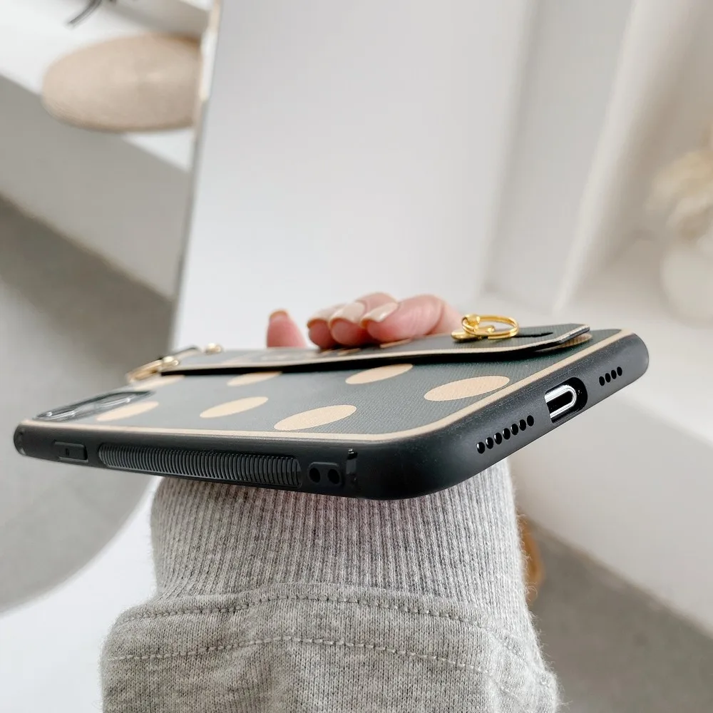 

Lucky wave point love mobile phone case for apple iphone 7 8 Plus X XS XR MAX 11 Pro case Mobile phone shell with strap