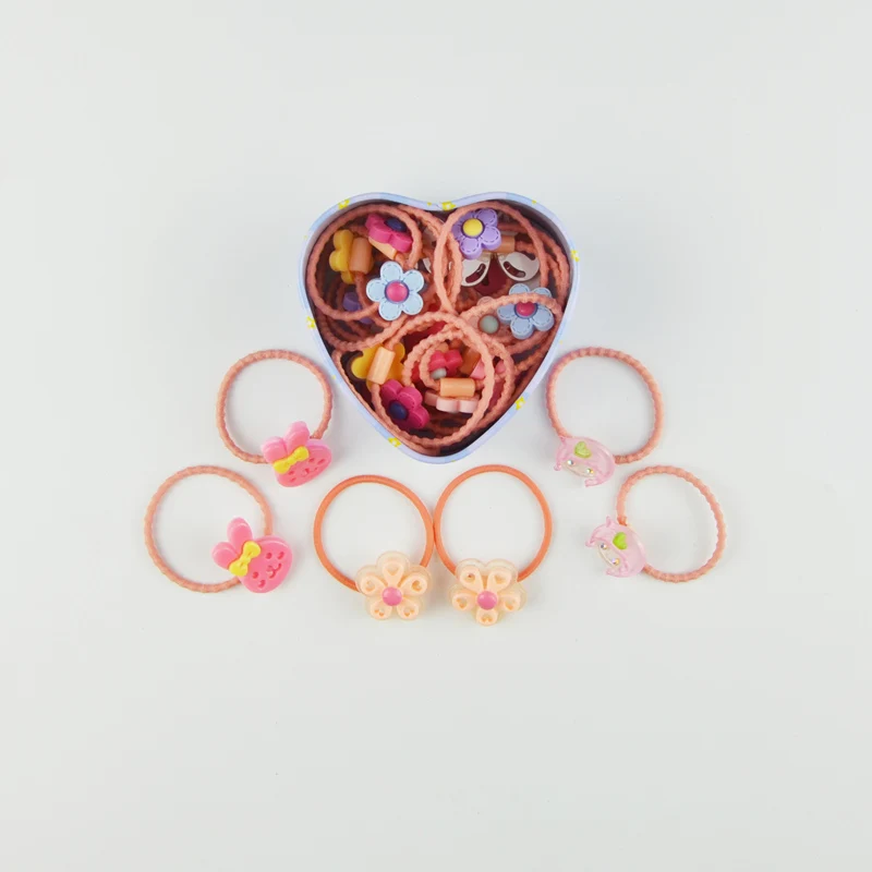 Mixed Styles 20 Pcs/Lot New Gift Box Packed Girls Cute Cartoon Elastic Hair Band Headwear Scrunchies Rubber Bands Accessory | Детская