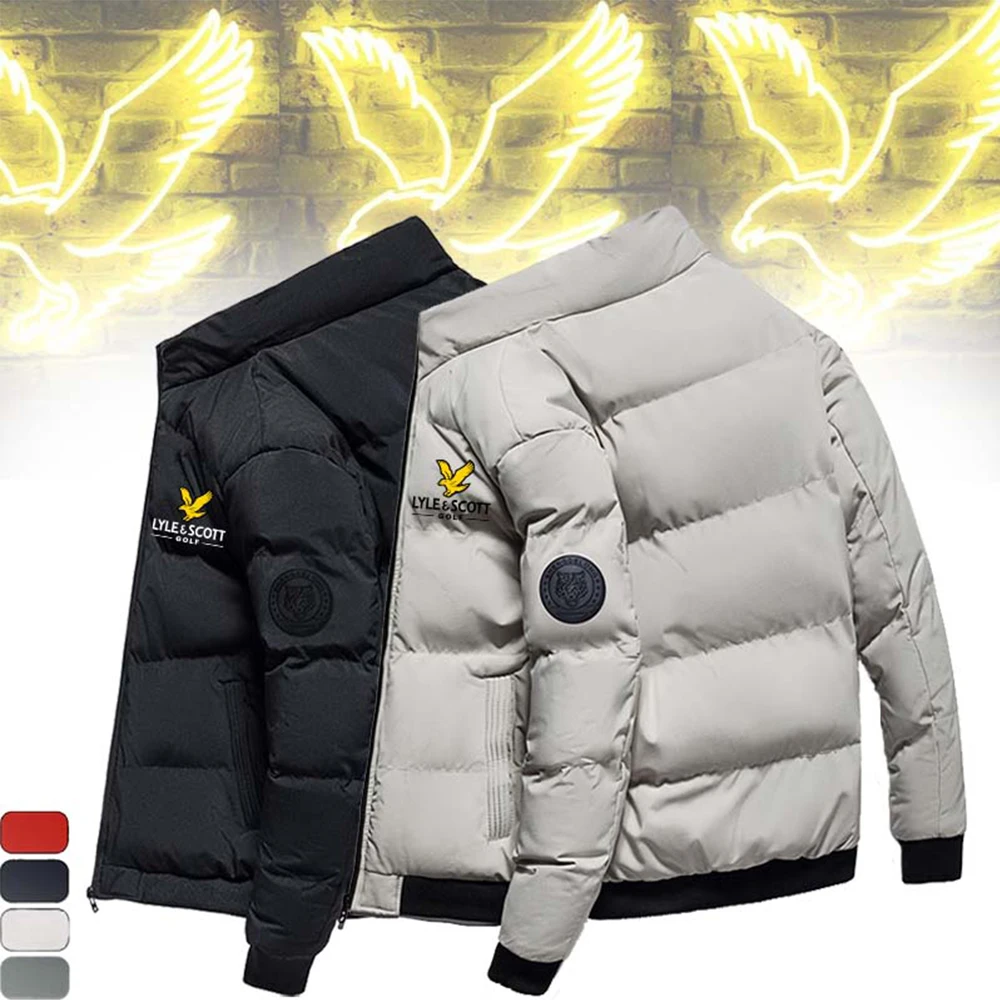 

Lyle & Men Winter Jacket Warm Imitation Silk Cotton Jacket & Scott Men Zipper Motorcycle Jacket Stand Collar Cotton Jacket