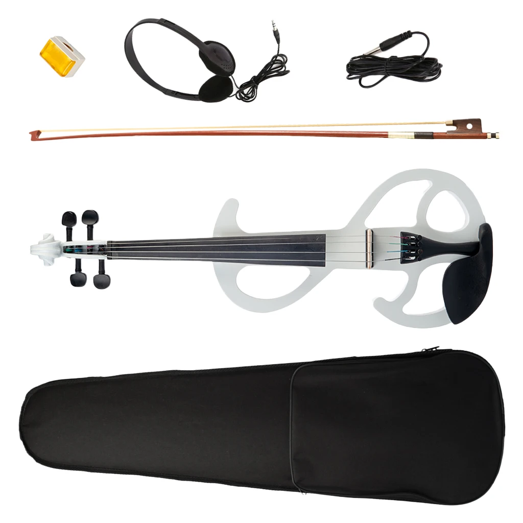 23inch Full 4/4Size Electric Violin Set with w/Bow Solid Hard Case Maple Headphones Wood Instrument Body for Beginners Performer enlarge