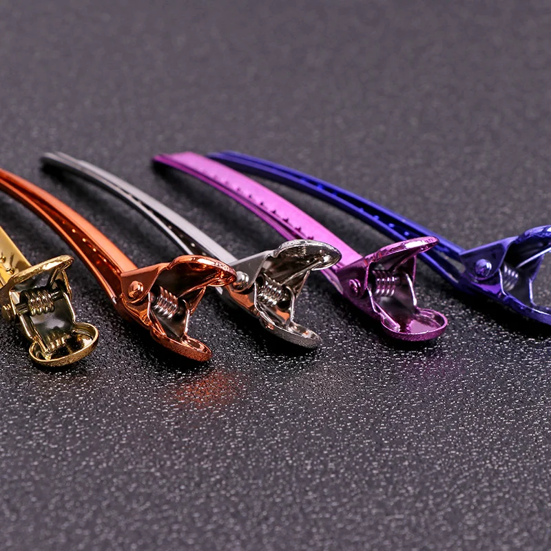 100 шт. Профессиональные Парикмахерские ножницы утиный клюв клип Цвет Сталь