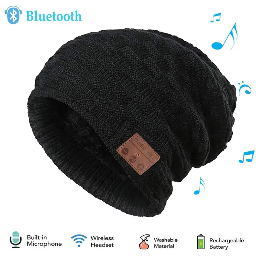 Умный беспроводной Bluetooth 4,2 гарнитура шапка наушники Bluetooth модный музыкальный плеер теплая зимняя шапка наушники Рождественский подарок