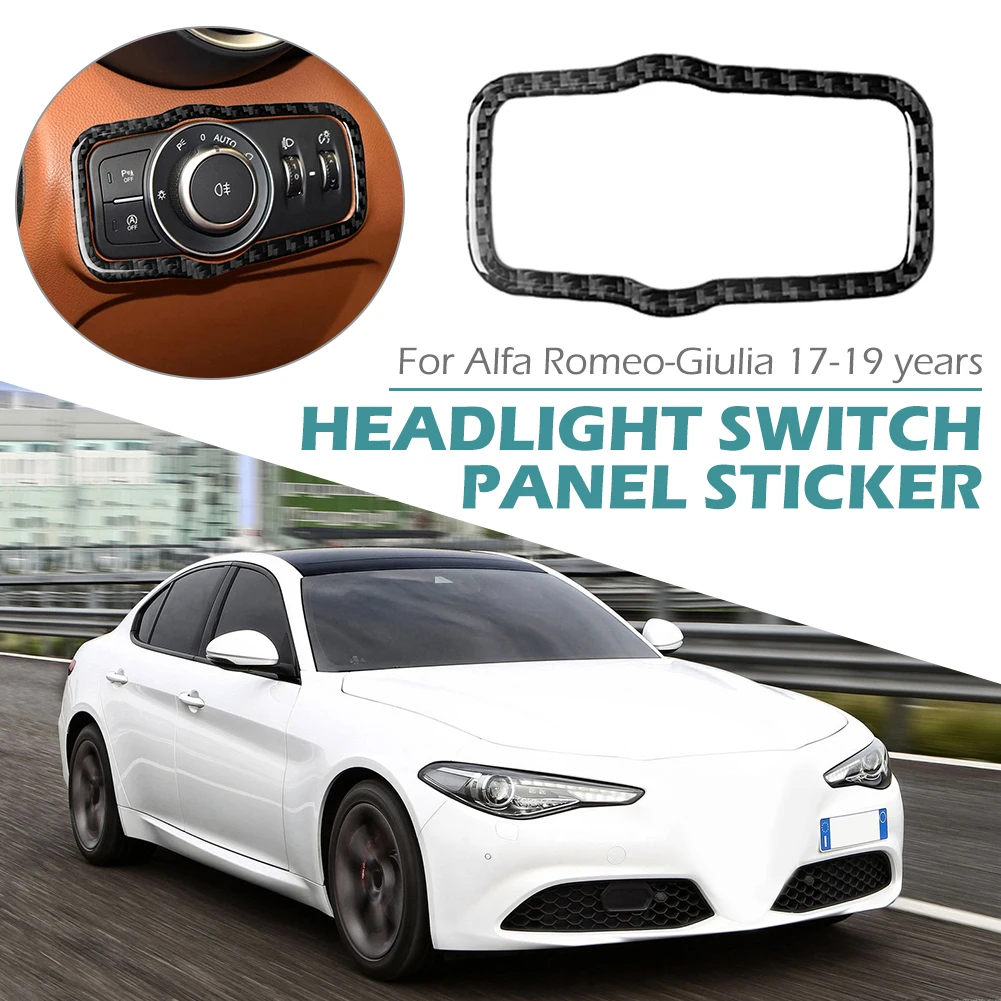 

Headlight Switch Panel Trim Cover Convenient Practical User-friendly Design Carbon Fiber for Alfa Romeo Giulia 2017-2019