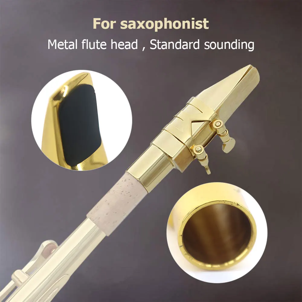 

Muslady 7C Soprano Saxophone Mouthpiece Flute Head Musical Instrument Accessories Brass Material with Reed Cap Buckle Patch