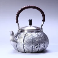 teapot kettle hot water teapot iron teapot stainless steel kettle tea bowl 1400ml capacity handmade s999 sterling silver