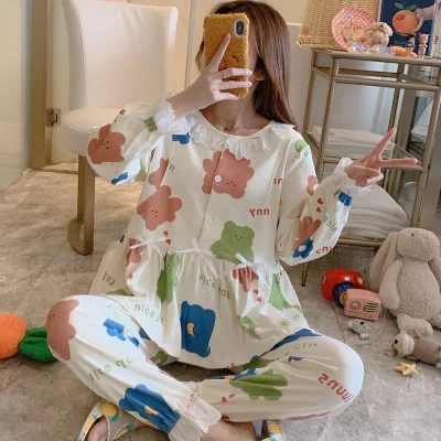 

Confinement maternity dress spring summer autumn winter cotton postpartum maternity breastfeeding comfortable breastfeeding suit