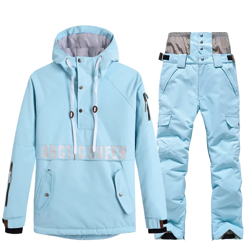

New 2022 Ski Clothing Set for Women Snowboard Jacket& Pants Snowsuit Coat Warm Hooded Waterproof Insulated Men's Rain Jacket