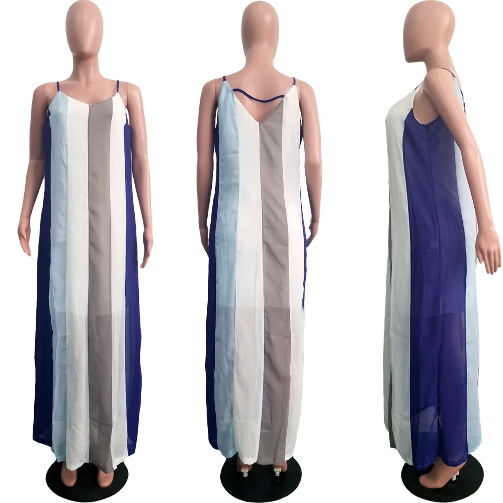HAOYUAN, сексуальное пляжное платье, женская одежда, летнее, vestidos, элегантное, для девушек, в богемном стиле, на бретелях, в полоску, Boho, длинное, макси, платья
