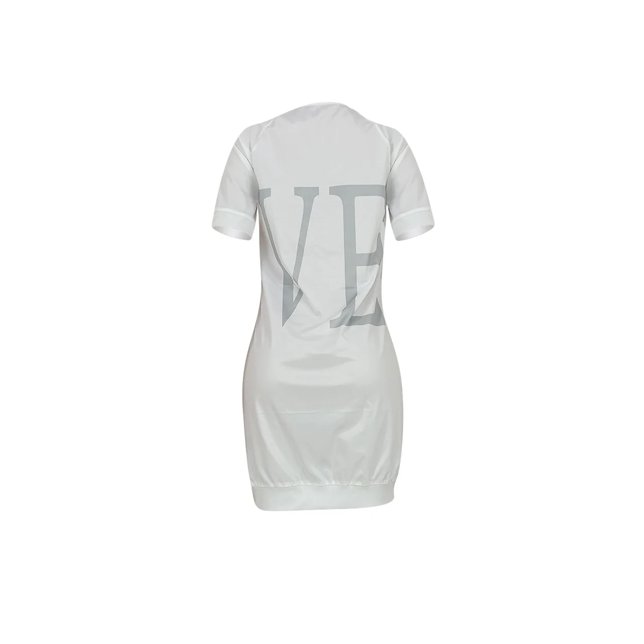 

Cutubly White Casual Dresses Women V-neck T-shirt Dress Short Sleeve Love Letter Print Summer Dresses 2020 Fashion Vestidos