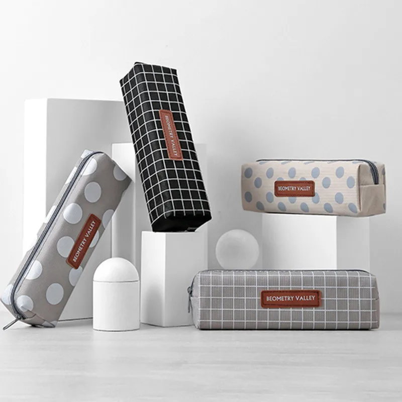 Милый кавайный холщовый чехол для карандашей вместительные сумки ручек милые с