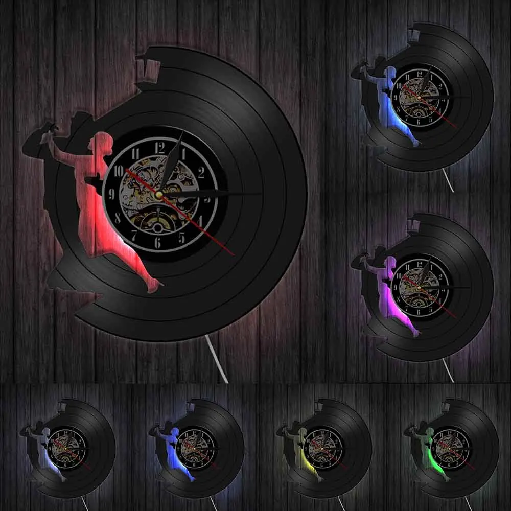 Настенные виниловые часы Waltz для танцев Настенный декор ручной работы с музыкой и