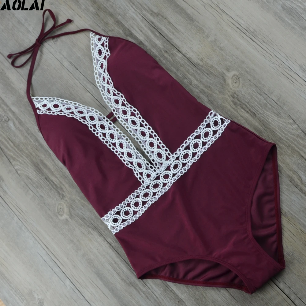 Женский кружевной купальник с цветочным принтом однокомпонентный в стиле