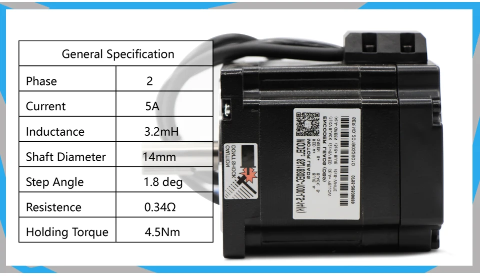 Nema 34 86J1880EC-1000 Closed Loop Stepper Motor 4.5Nm 5A Hybrid Stepping 2HSS57 Digital Drive | Обустройство дома