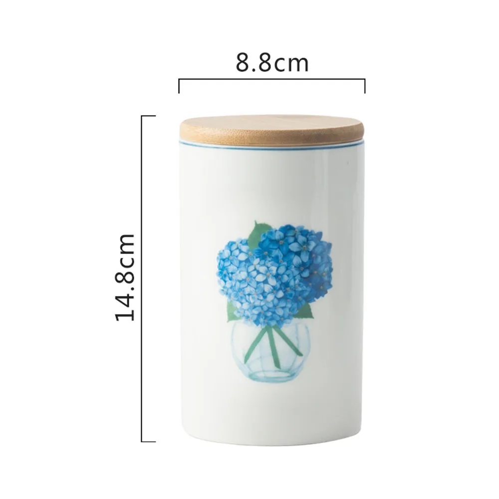 Керамические банки в скандинавском стиле с деревянной крышкой для кухни кофе