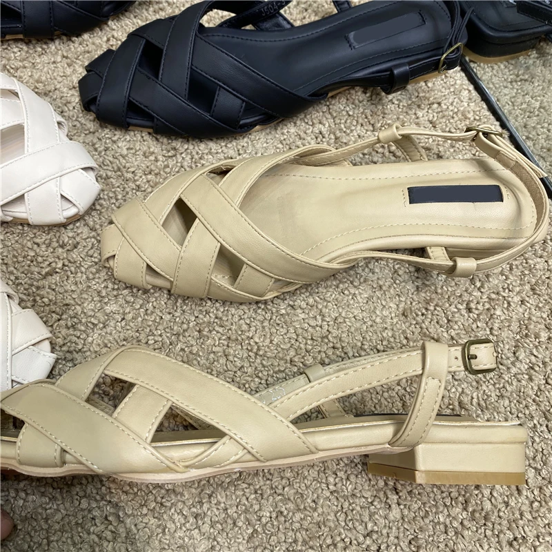 [DEAT] Новинка 2020 года Сезон весна лето Женские сандалии из искусственной кожи с