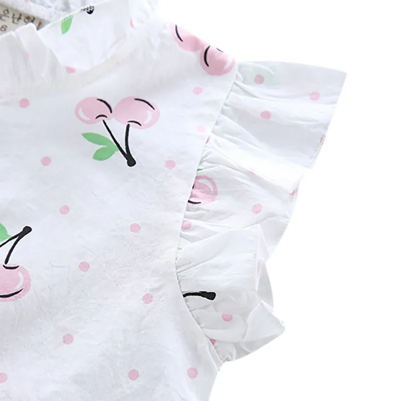 Летние костюмы для маленьких девочек повседневные футболки с расклешенными