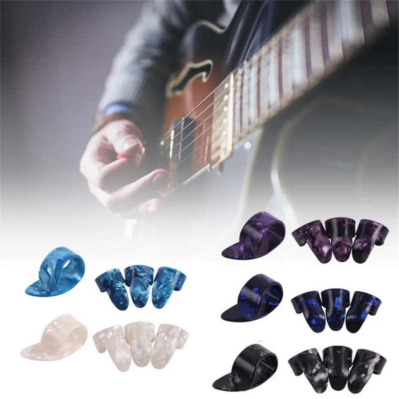 4 teilesatz gitarre picks praxis werkzeuge celluloid fingerpicks gitarre plektrum mantel für akustische elektrische finger gitarre picks free gl