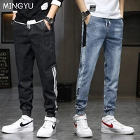 2021 baggy mens cargo jeans fashion harlan cotton streetwear harajuku stripe pants joggers elastic waist trousers male m 3 4xl