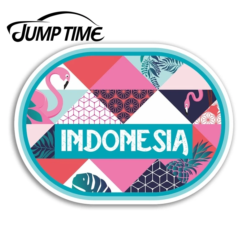 

Jump Time for Indonesia Vinyl Stickers Tropical Fun Sticker Laptop Luggage Bumper Trunk Window Decal Car Accessories