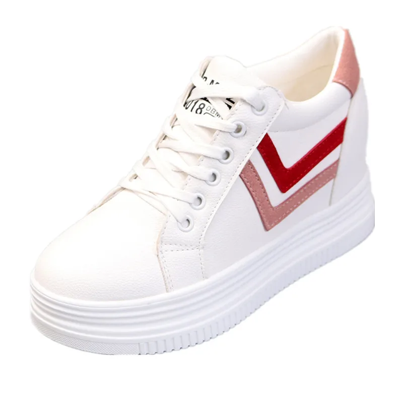 Кроссовки женские на платформе 8 см Водонепроницаемые кожаные повседневная