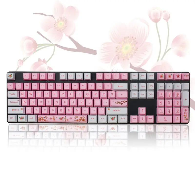 

1 Set Replaceable OEM PBT 108 Keycaps Dye-sublimation Keycap Mechanical Keyboard