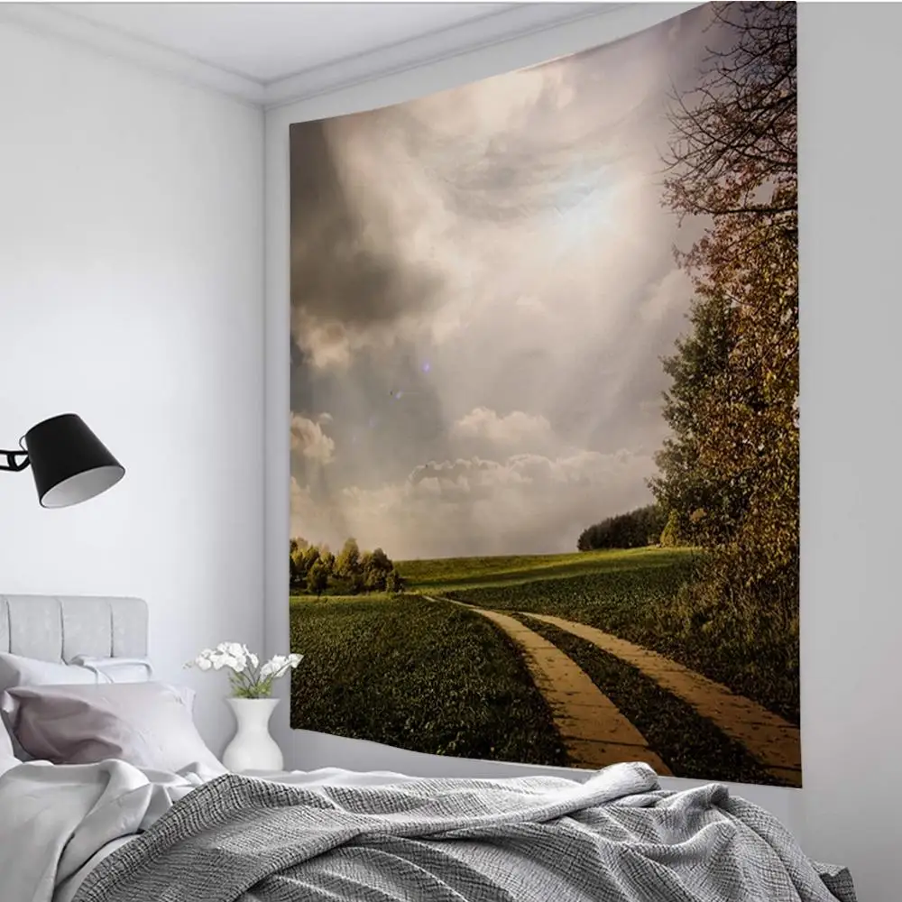 

Beautiful Landscape Pattern Tapestry Elegant Living Room Bedroom Decorative Wall Hanging Stylish Home Blanket Accessories