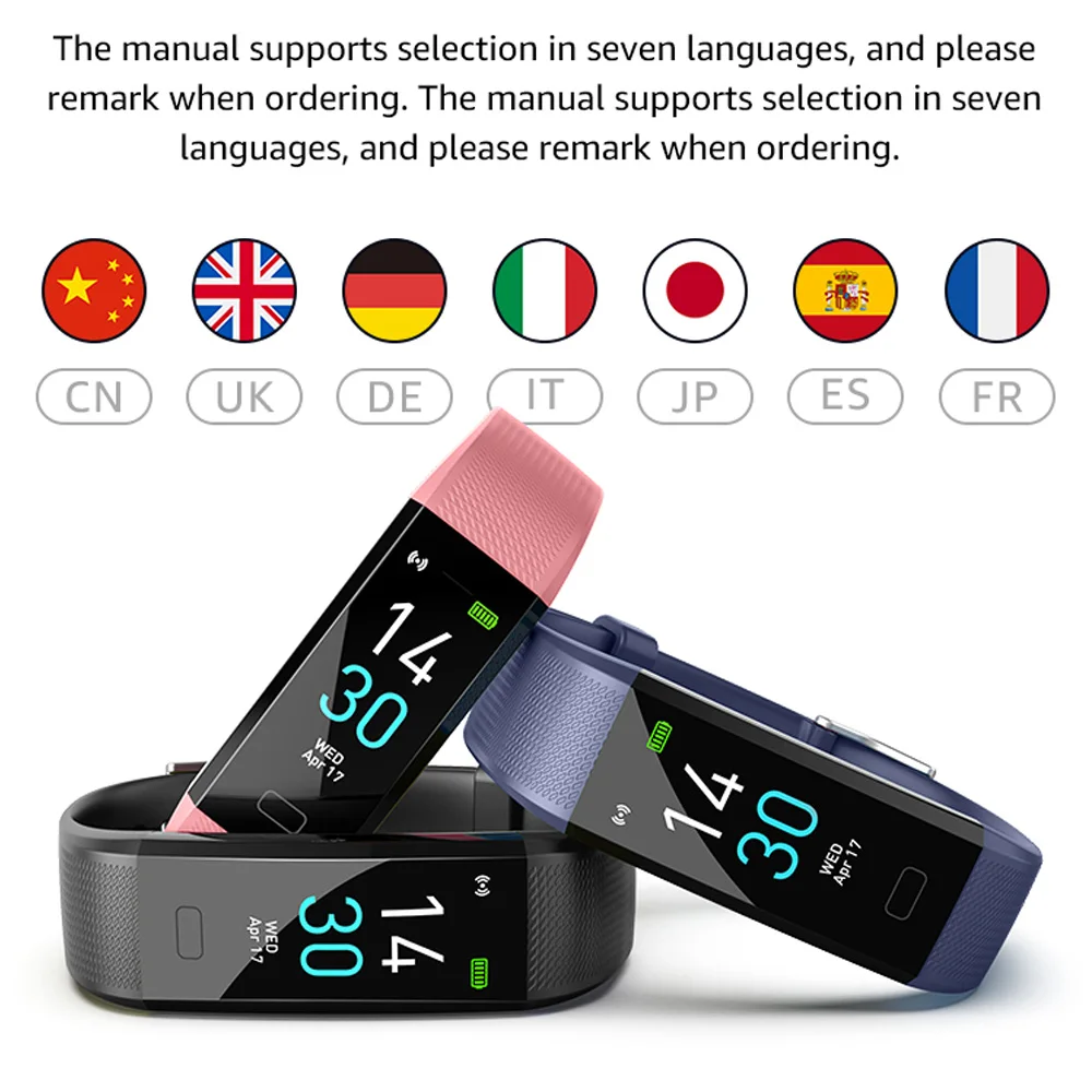 Смарт-браслет для мужчин и женщин фитнес-трекер IP68 с функцией измерения