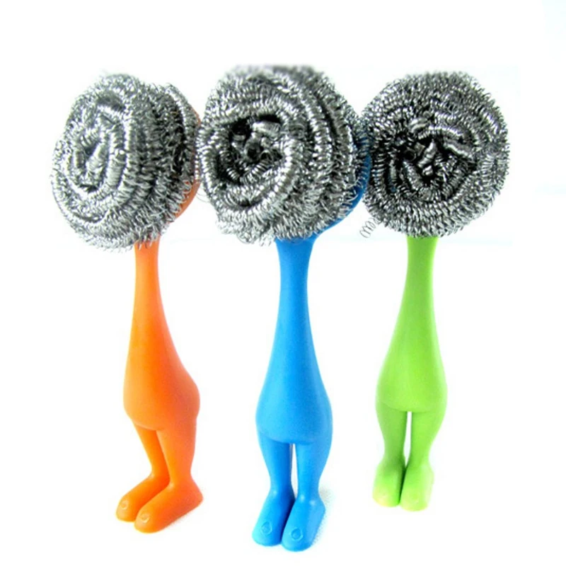 1 шт. пластиковый поддон для чистки горшков проволочный шар ручка мочалки