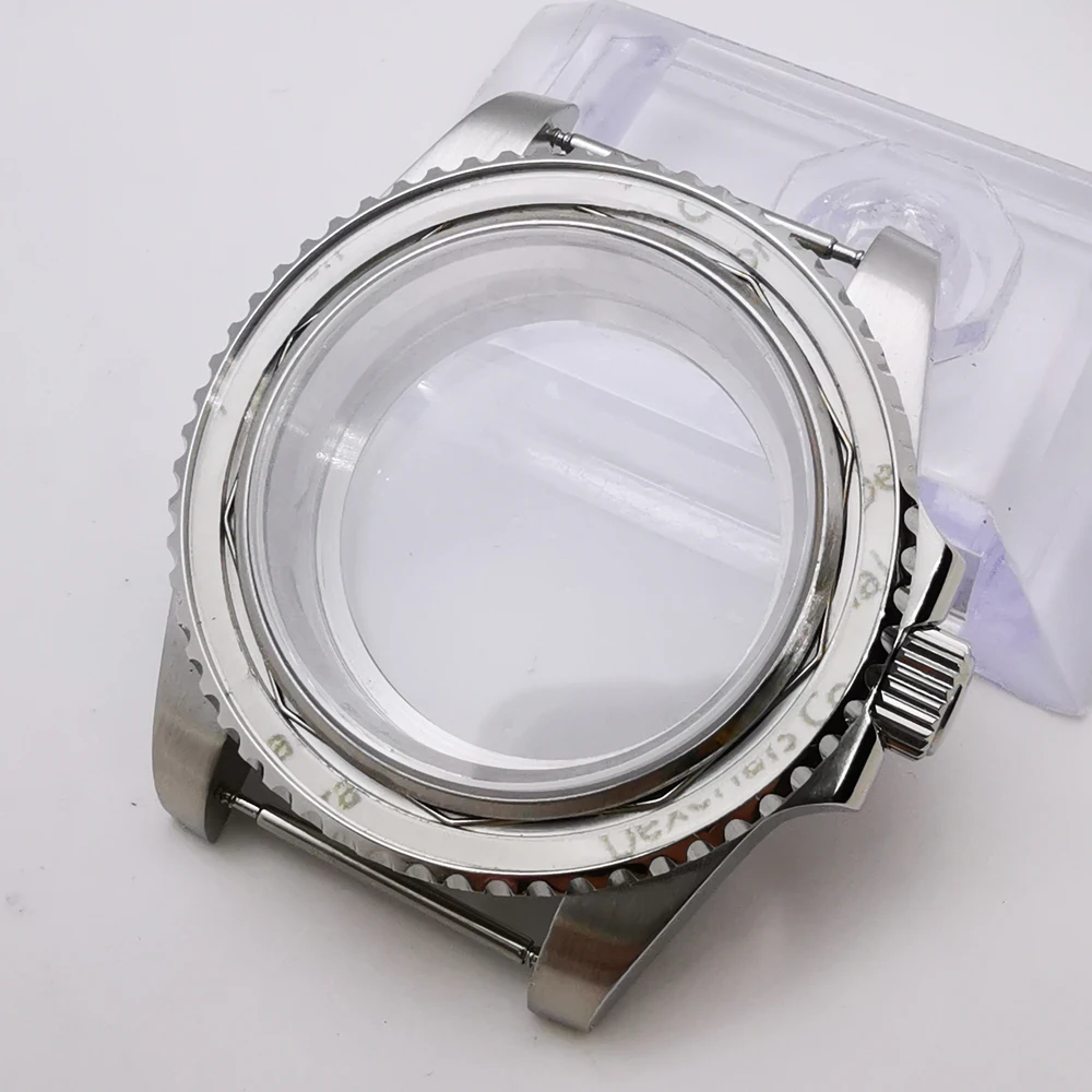 

40mm Sapphire glass Steel Watch Case fit ETA 2836 Miyota 8215 mingzhu 3804 nh35,nh36 Movement