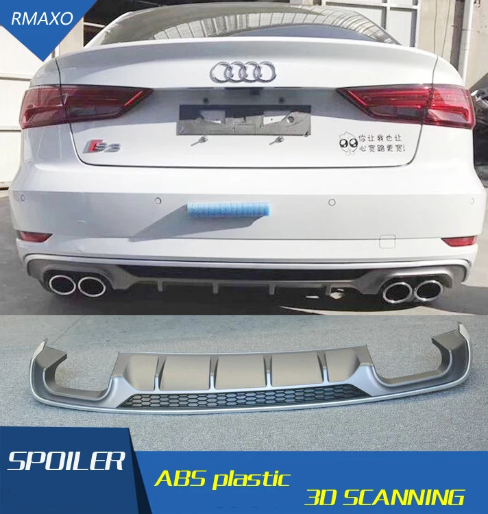 Задний спойлер для Audi A3 S3 2017 2019 RS3 ABS задний бампер диффузор|Спойлеры и крылья| |